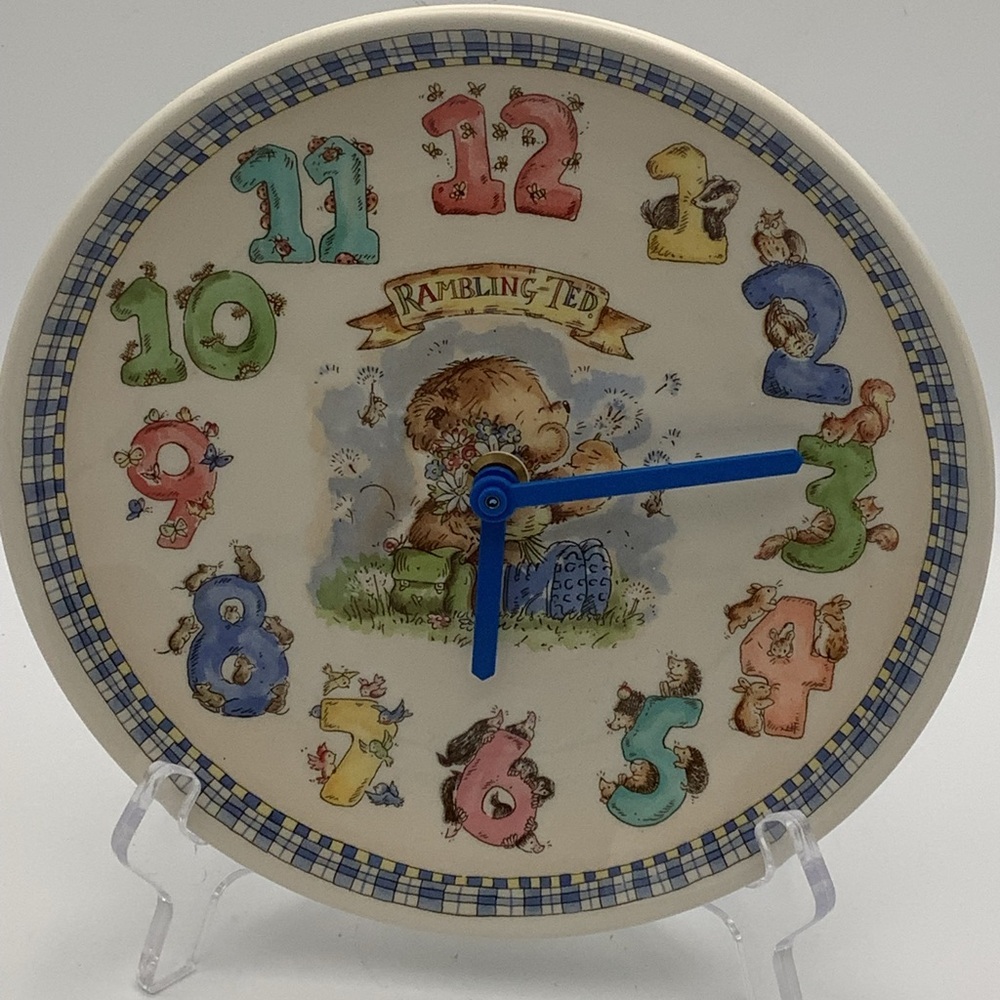 Vintage Wedgwood England Rambling Ted Children’s Wall Clock
